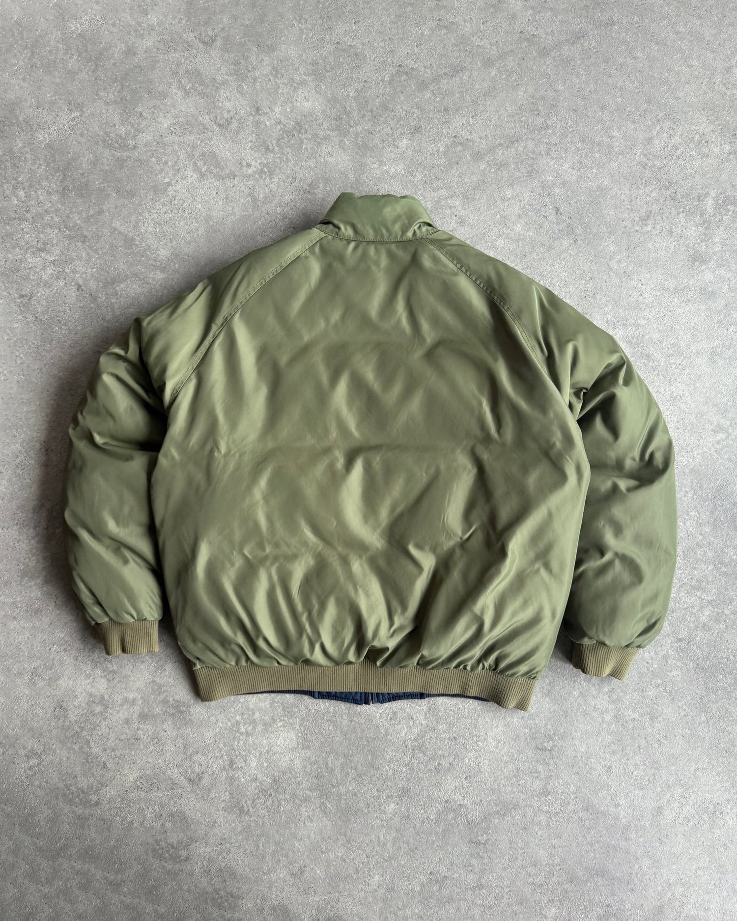 ralph lauren 1990s reversible down puffer jacket, snap collar detail