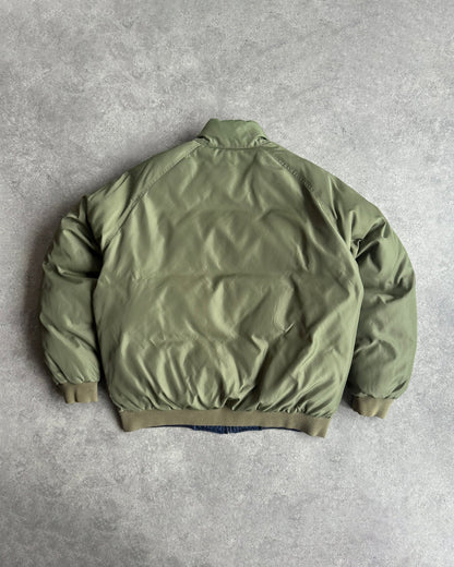 ralph lauren 1990s reversible down puffer jacket, snap collar detail