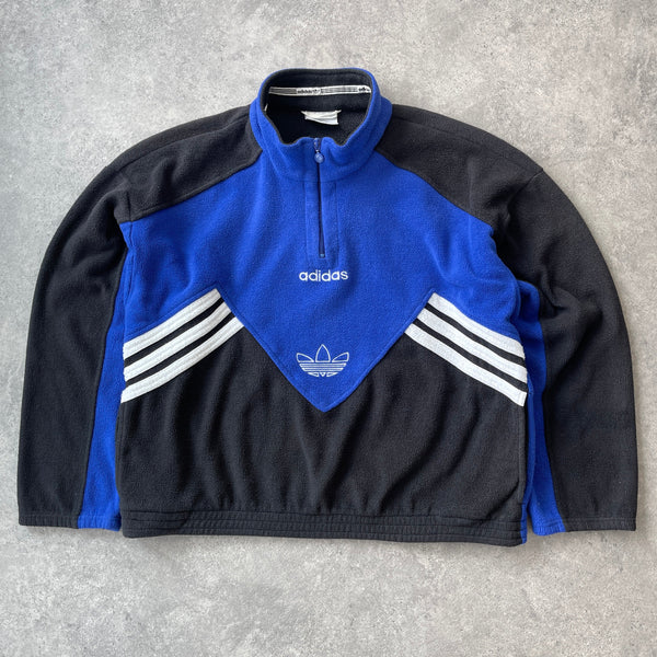 Adidas RARE 1990s 1/4 zip heavyweight colour block fleece jacket (XL)