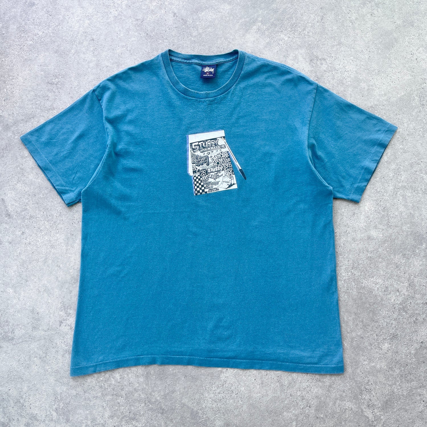 Stussy RARE 1990s single stitch doodle graphic t-shirt (XL)