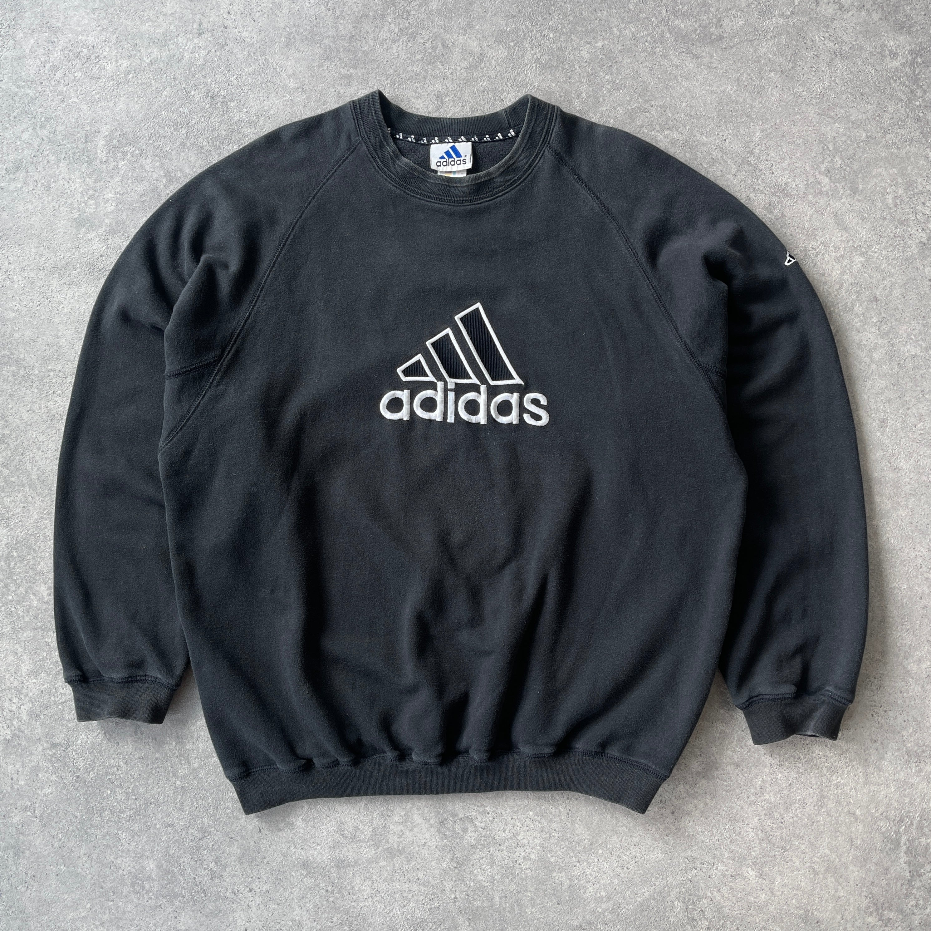 Adidas 1990s heavyweight embroidered sweatshirt (L)