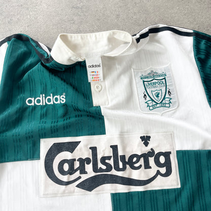 Liverpool x Adidas 1995/96 football away shirt (S)