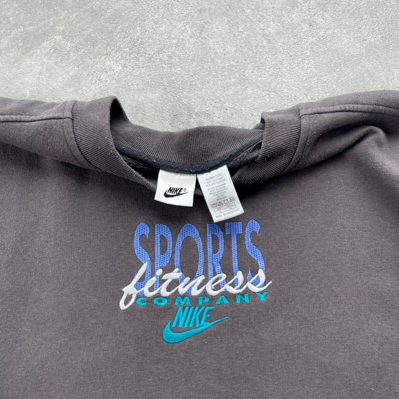 Nike RARE 1990s ‘sports and fitness’ heavyweight embroidered sweatshirt (L)