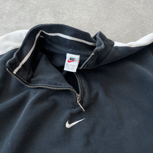 Nike RARE 1990s 1/4 zip heavyweight embroidered sweatshirt (L)