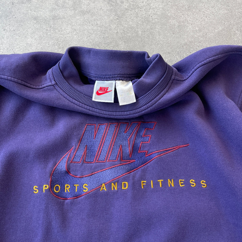 Nike RARE 1990s ‘sports and fitness’ heavyweight embroidered sweatshirt (M)