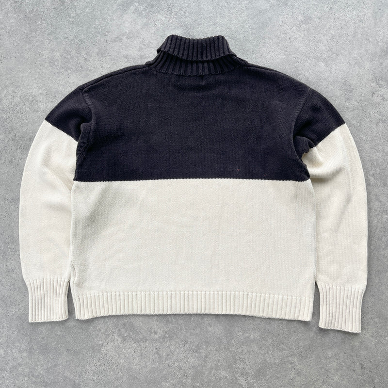 YSL 2000s heavyweight roll neck knitted jumper (L)