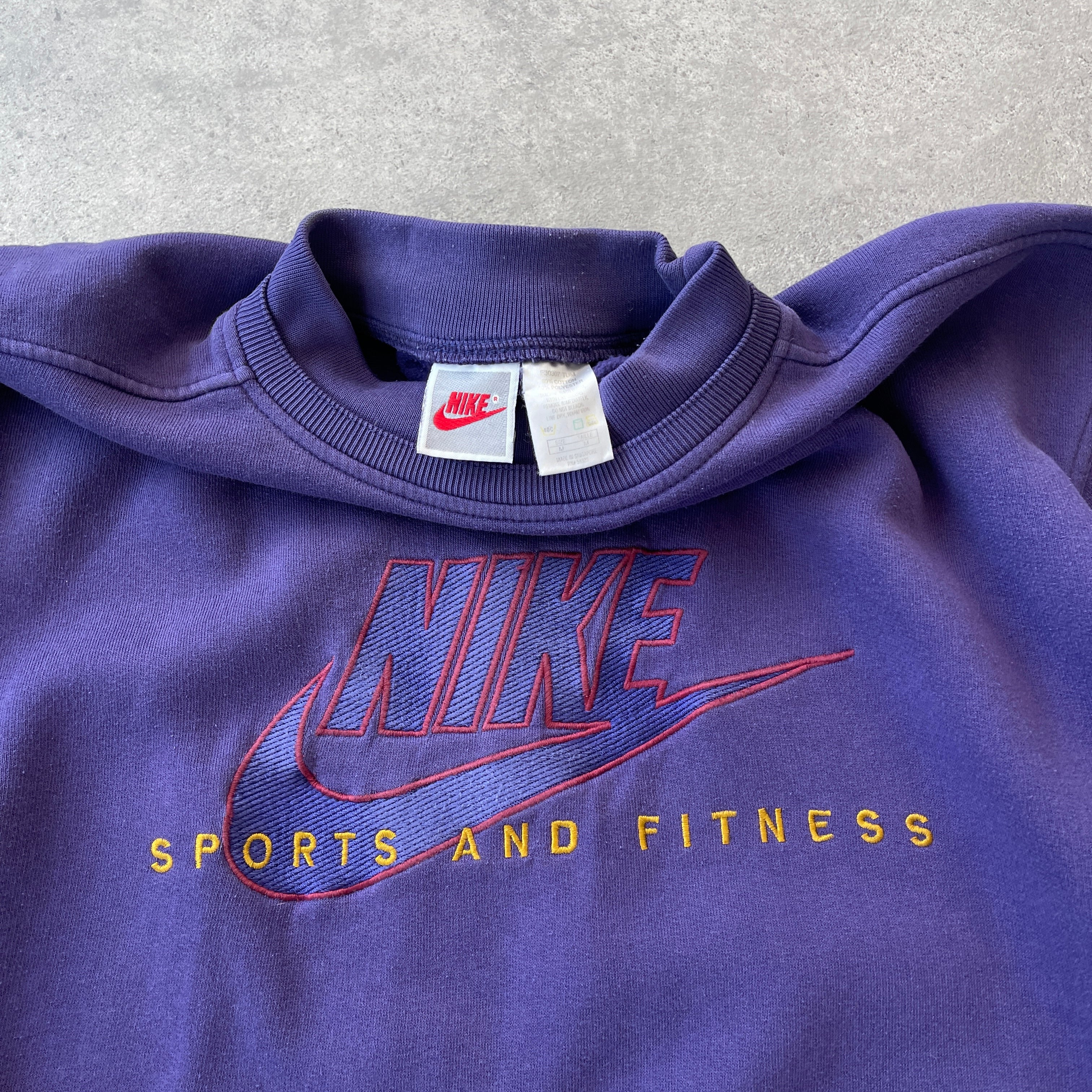 Nike 1990s ‘sports and fitness’ heavyweight embroidered sweatshirt (M)