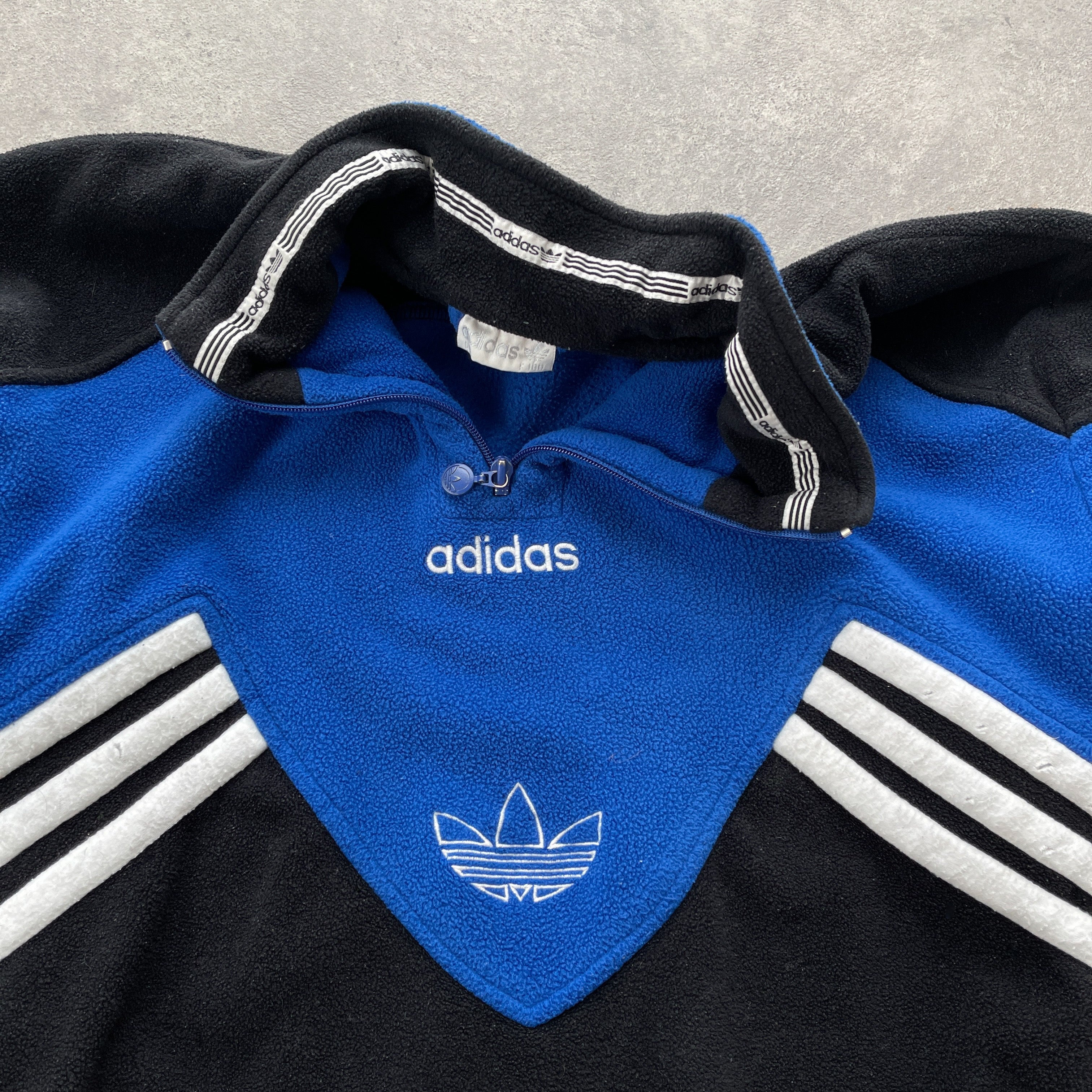 Adidas RARE 1990s 1/4 zip heavyweight colour block fleece (M)