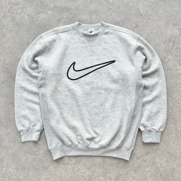 Nike RARE 1990s heavyweight embroidered sweatshirt (L)