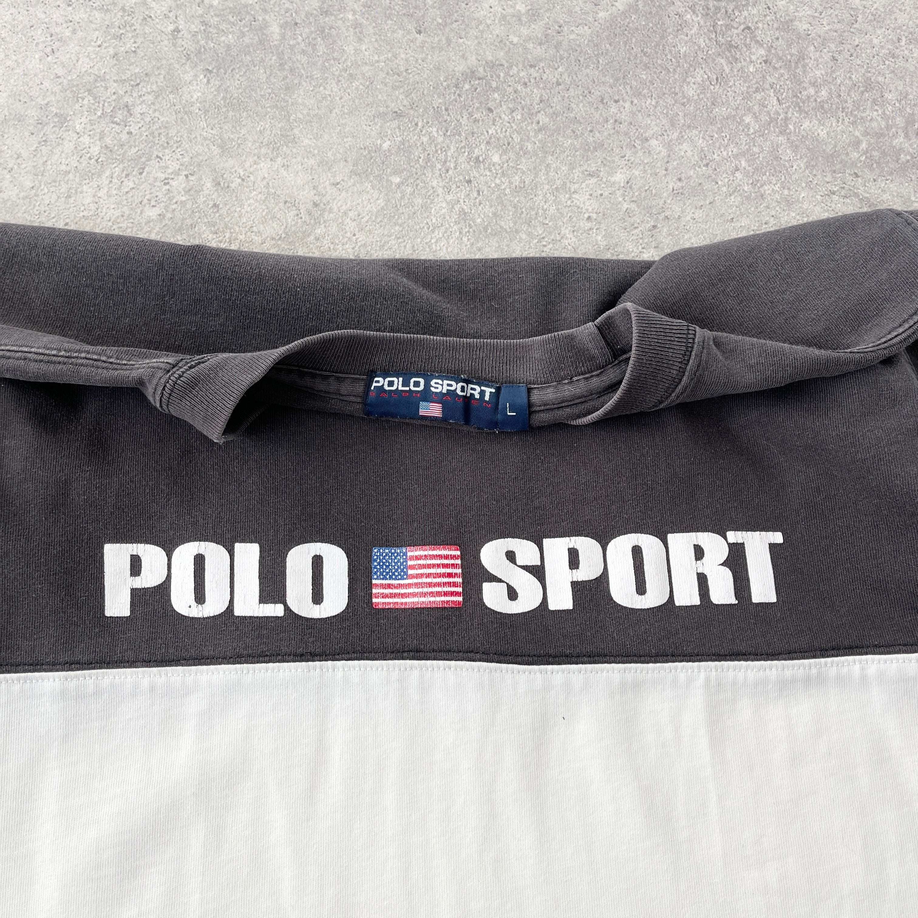 Polo Sport Ralph Lauren 1990s spellout colour block t-shirt (L)