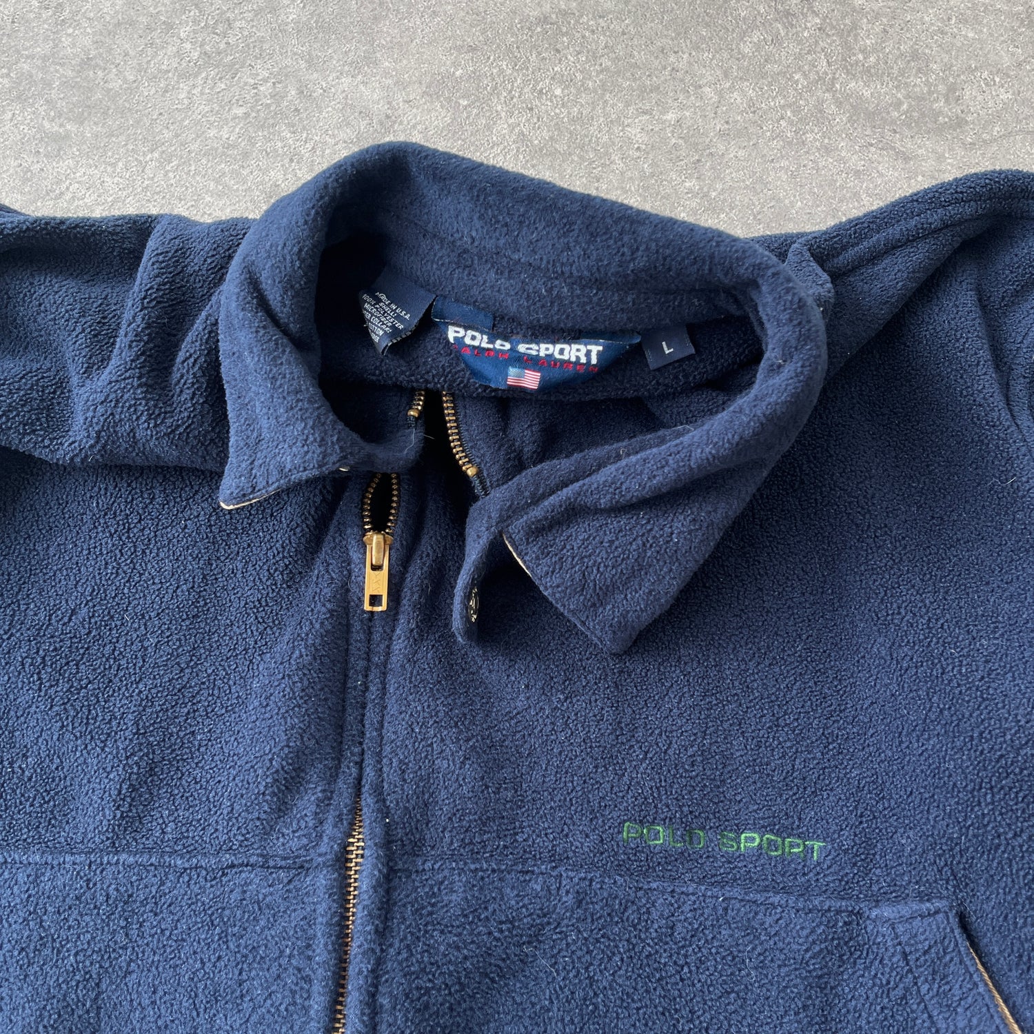 Polo Sport Ralph Lauren 1990s heavyweight fleece harrington jacket (L)