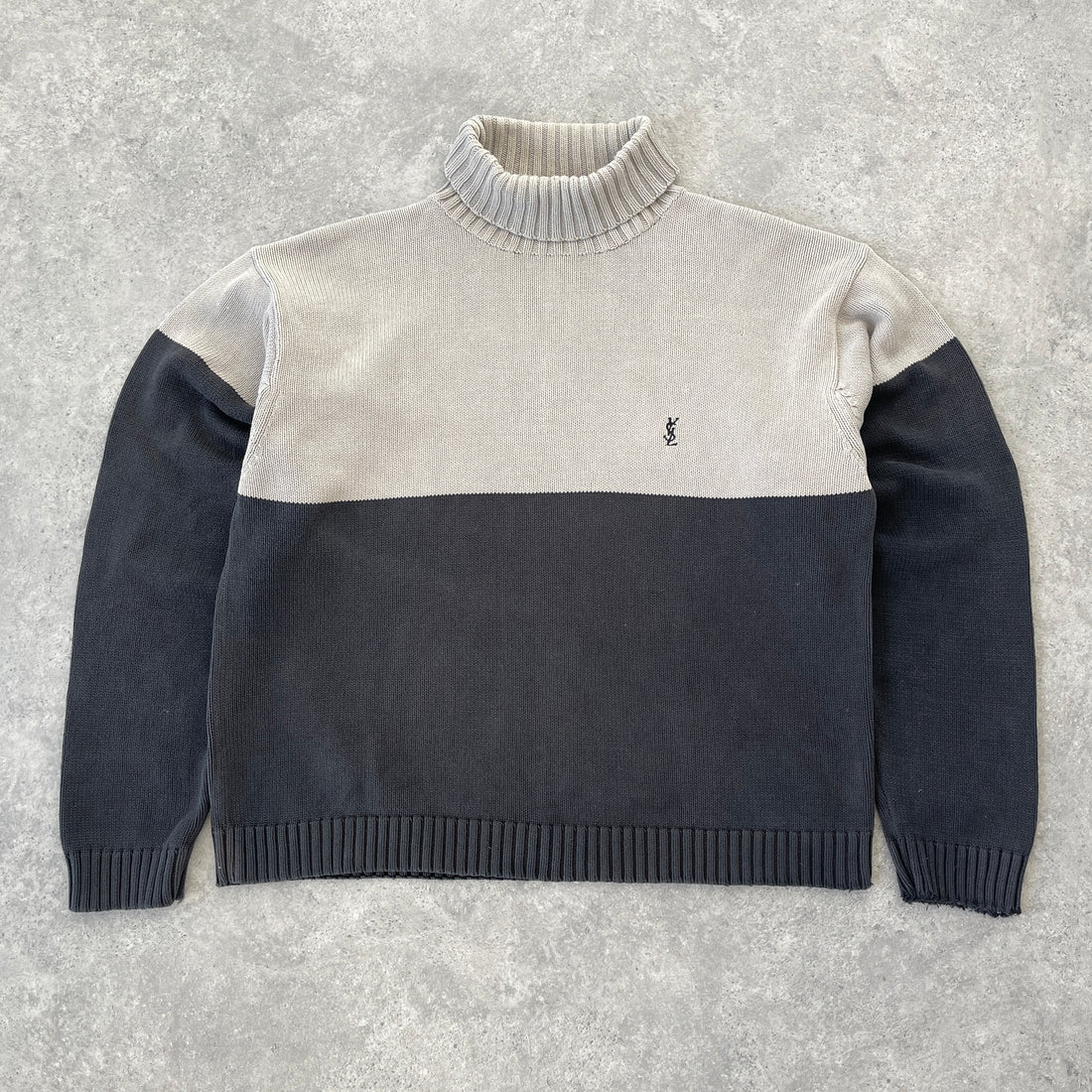 YSL 2000s heavyweight roll neck knitted jumper (L)