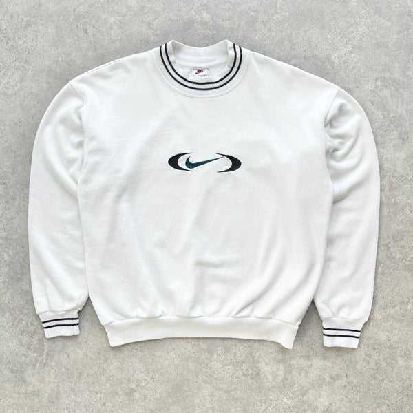 Nike RARE 1990s heavyweight embroidered sweatshirt (M)