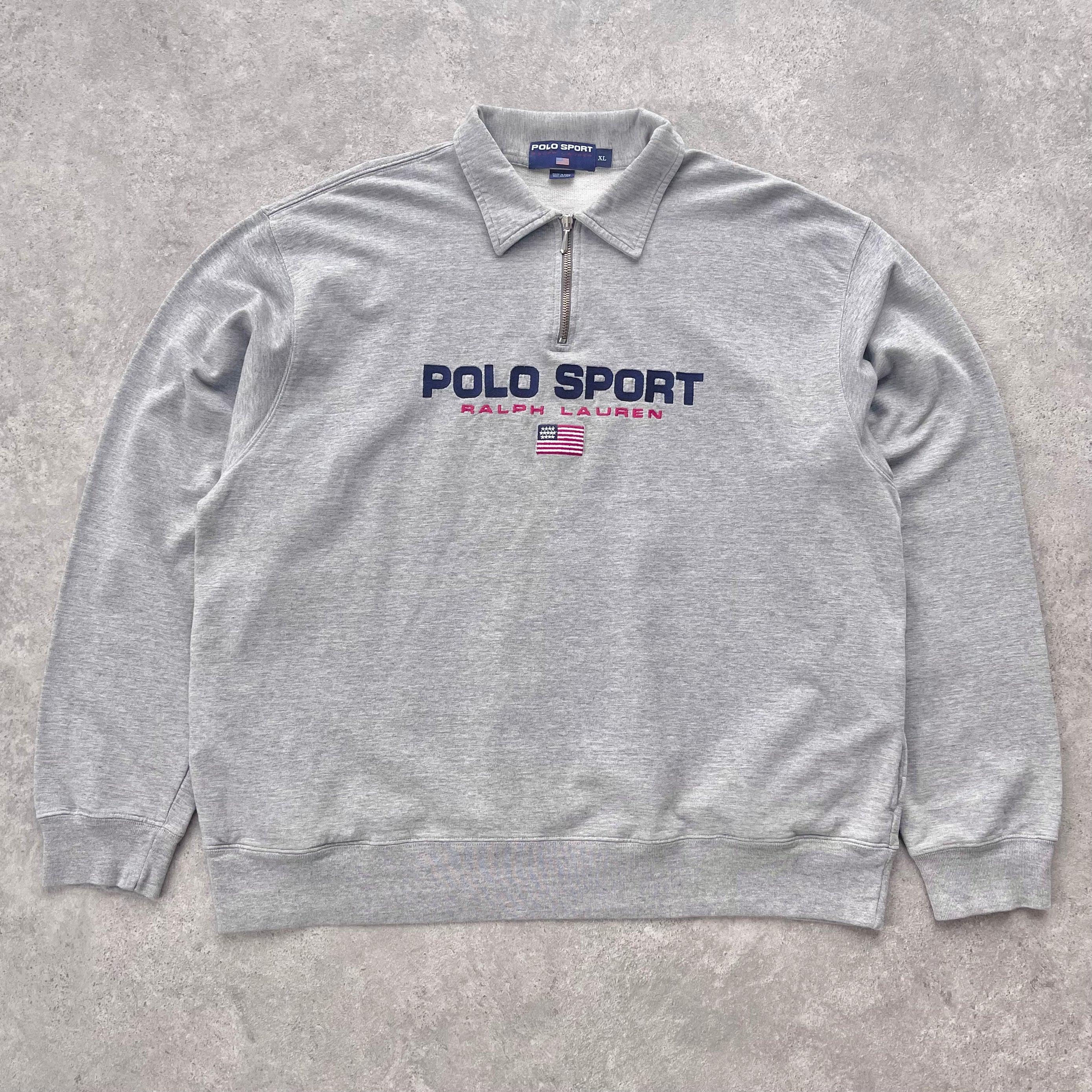 Polo Sport Ralph Lauren RARE 1990s 1/4 embroidered sweatshirt (XL)