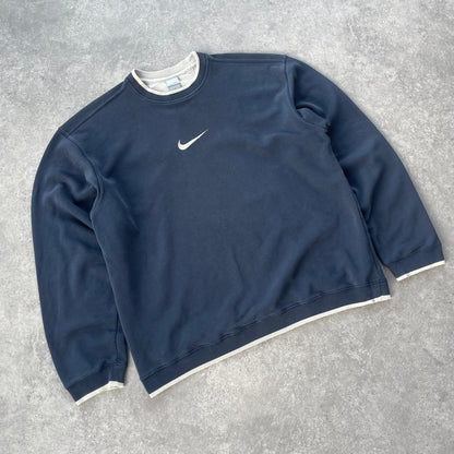 Nike 2000s heavyweight embroidered swoosh sweatshirt (XL)