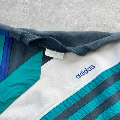 Adidas RARE 1990s colour block embroidered sweatshirt (S)