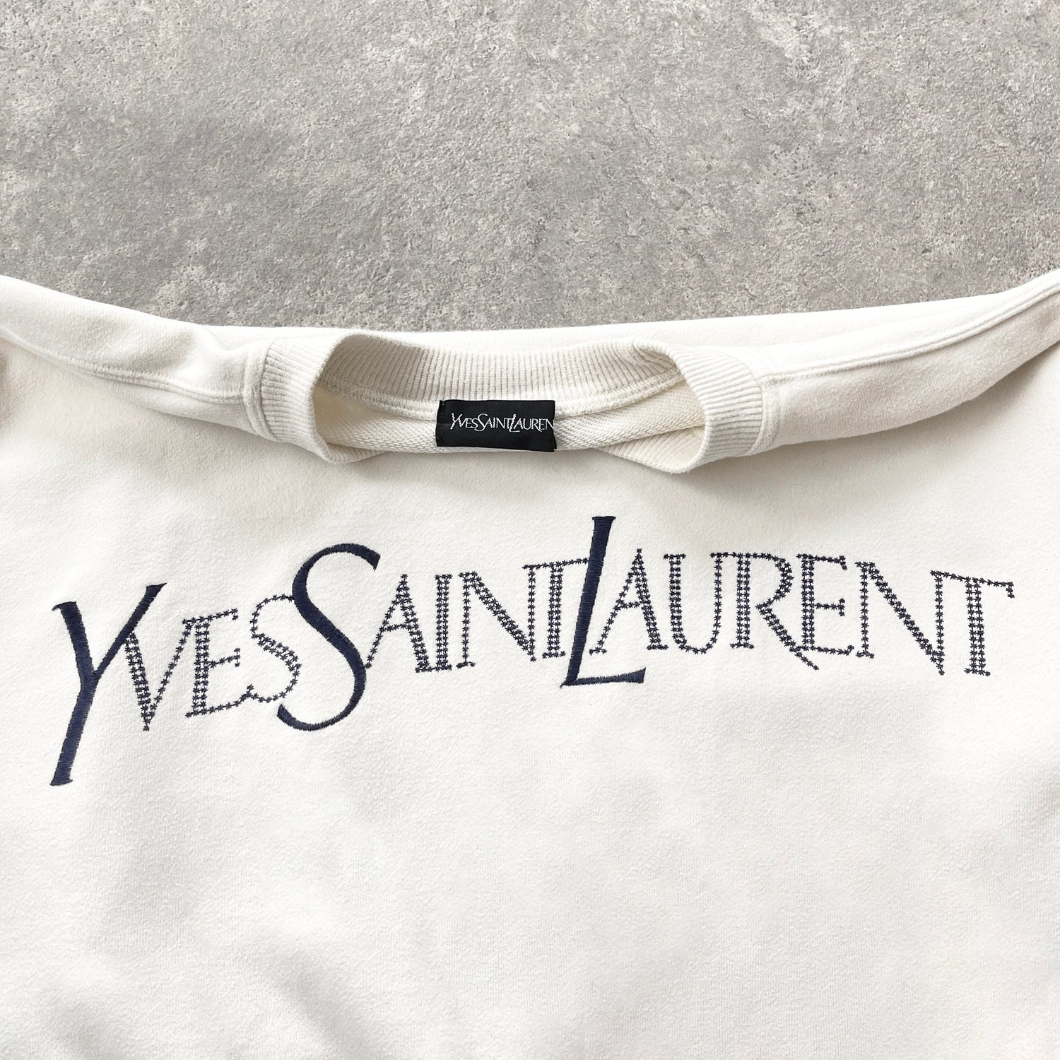 YSL RARE 1990s heavyweight embroidered sweatshirt (M)