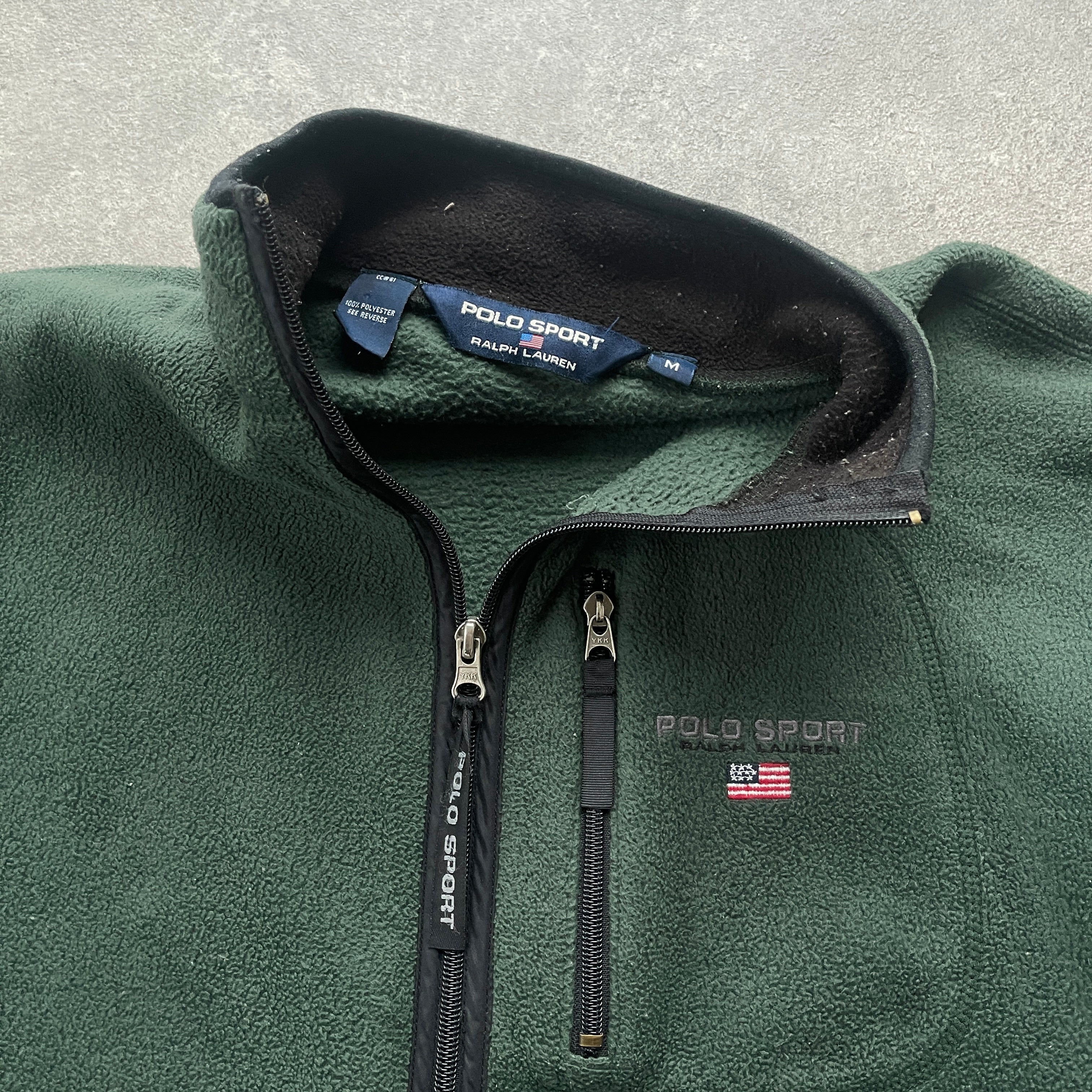 Polo Sport Ralph Lauren 1990s heavyweight zip up fleece jacket (M)