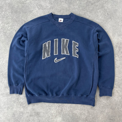 Nike RARE 1990s heavyweight embroidered spellout sweatshirt (L)