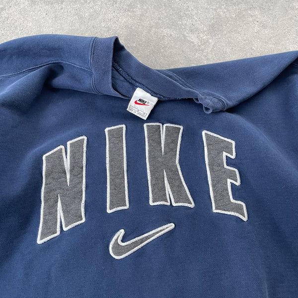 Nike RARE 1990s heavyweight embroidered spellout sweatshirt (L)