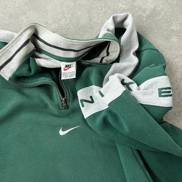 Nike 1990s 1/4 zip heavyweight embroidered sweatshirt (XL)