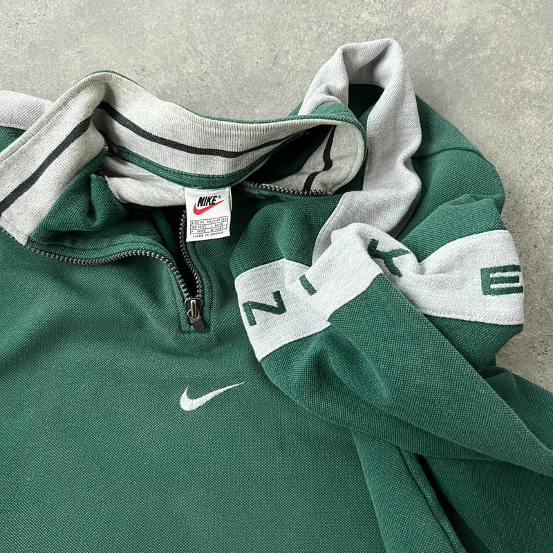 Nike 1990s 1/4 zip heavyweight embroidered sweatshirt (XL)