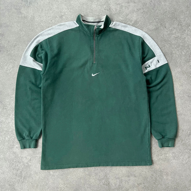 Nike 1990s 1/4 zip heavyweight embroidered sweatshirt (XL)