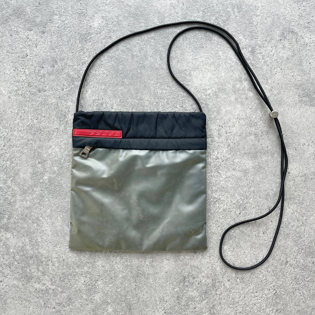 Prada Sport RARE 1999 reflective cross body bag (8”x8”)