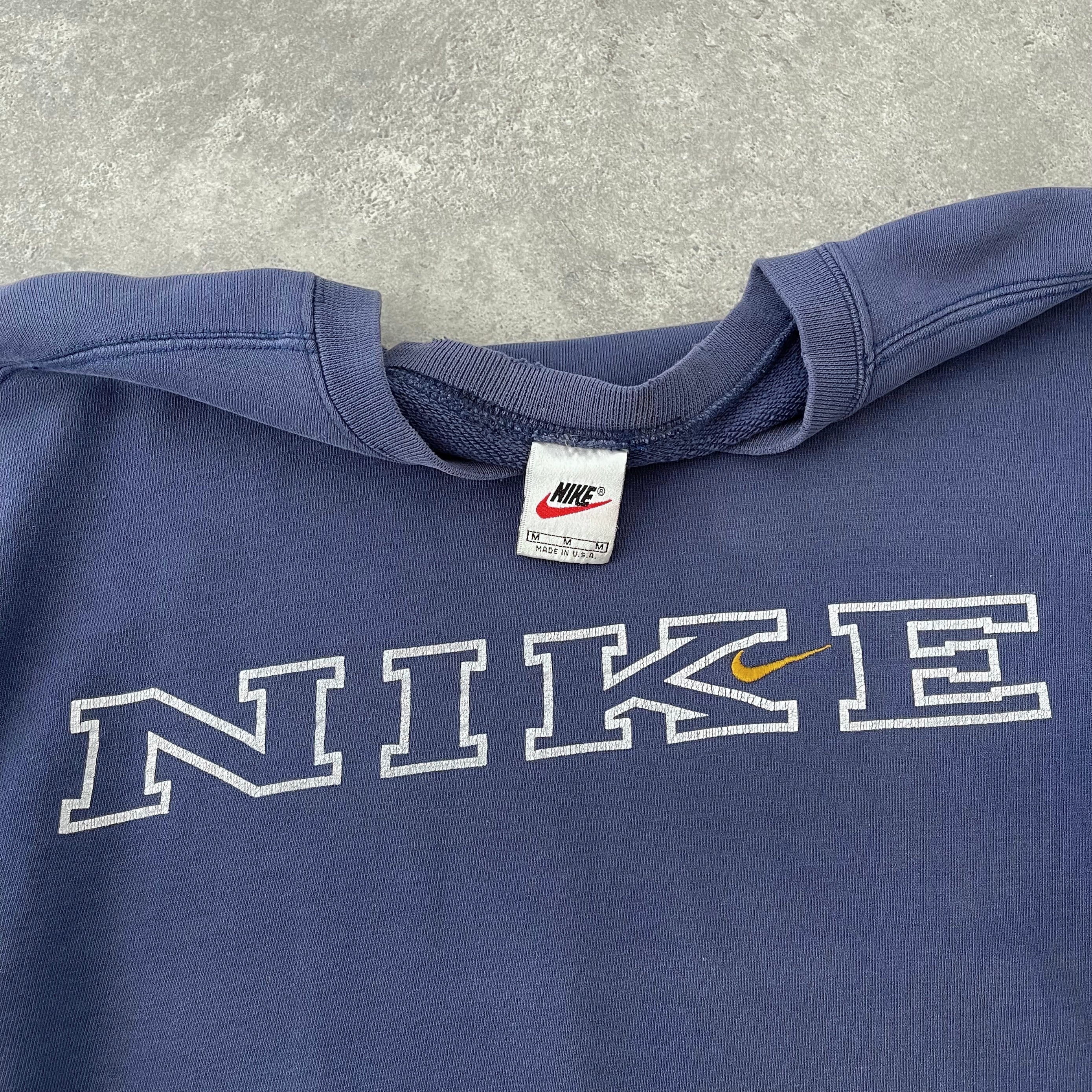 Nike RARE 1990s heavyweight embroidered sweatshirt (M)