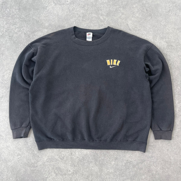 Nike RARE 1990s heavyweight embroidered spellout sweatshirt (XL)