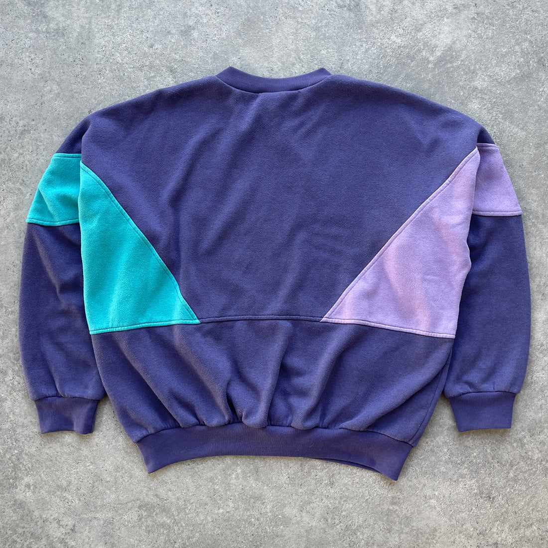 Adidas 1990s colour block graphic sweatshirt (L)