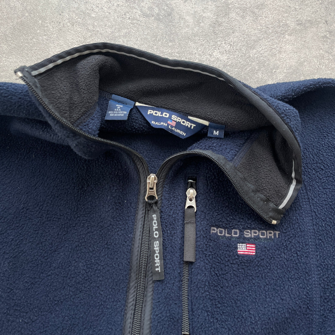 Polo Sport Ralph Lauren 1990s heavyweight zip up fleece jacket (M)