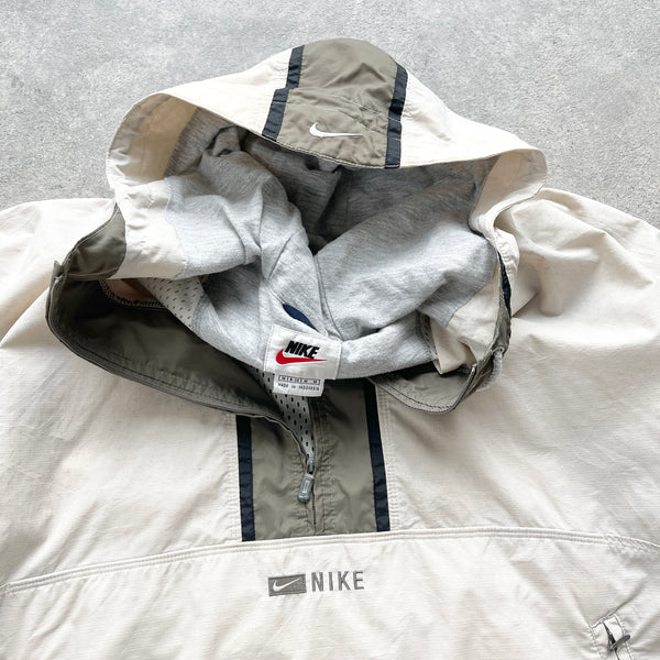 Nike 1990s 1/4 zip lightweight spellout shell jacket (M)