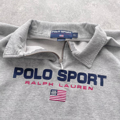 Polo Sport Ralph Lauren RARE 1990s 1/4 embroidered sweatshirt (XL)