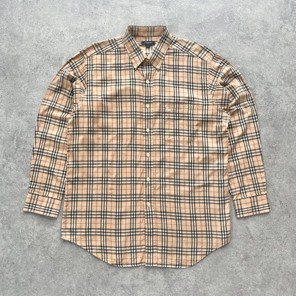 Burberry 2000s nova check beige shirt (L)